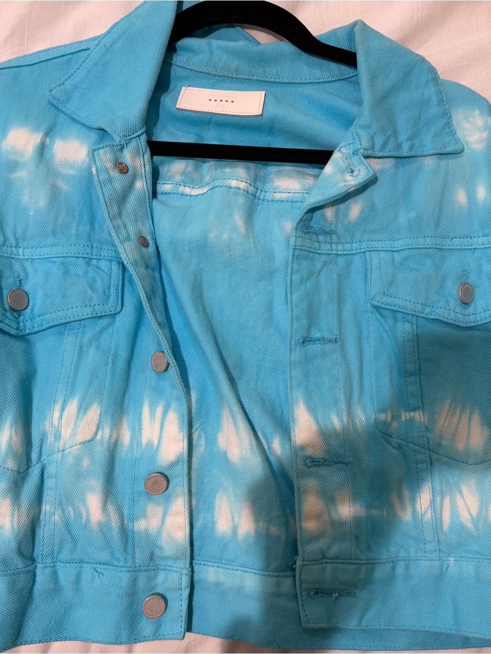 Blank NYC Light Blue Tie-Dye Denim Jacket
